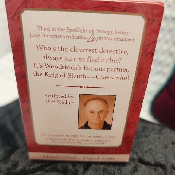 Hallmark The Detective, Spotlight On Snoopy Ornament - Collector's Series. - Picture 5 of 6